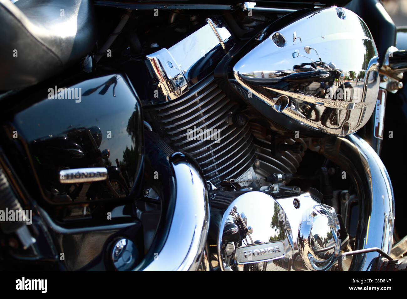 Honda Shadow, motor detail Stock Photo