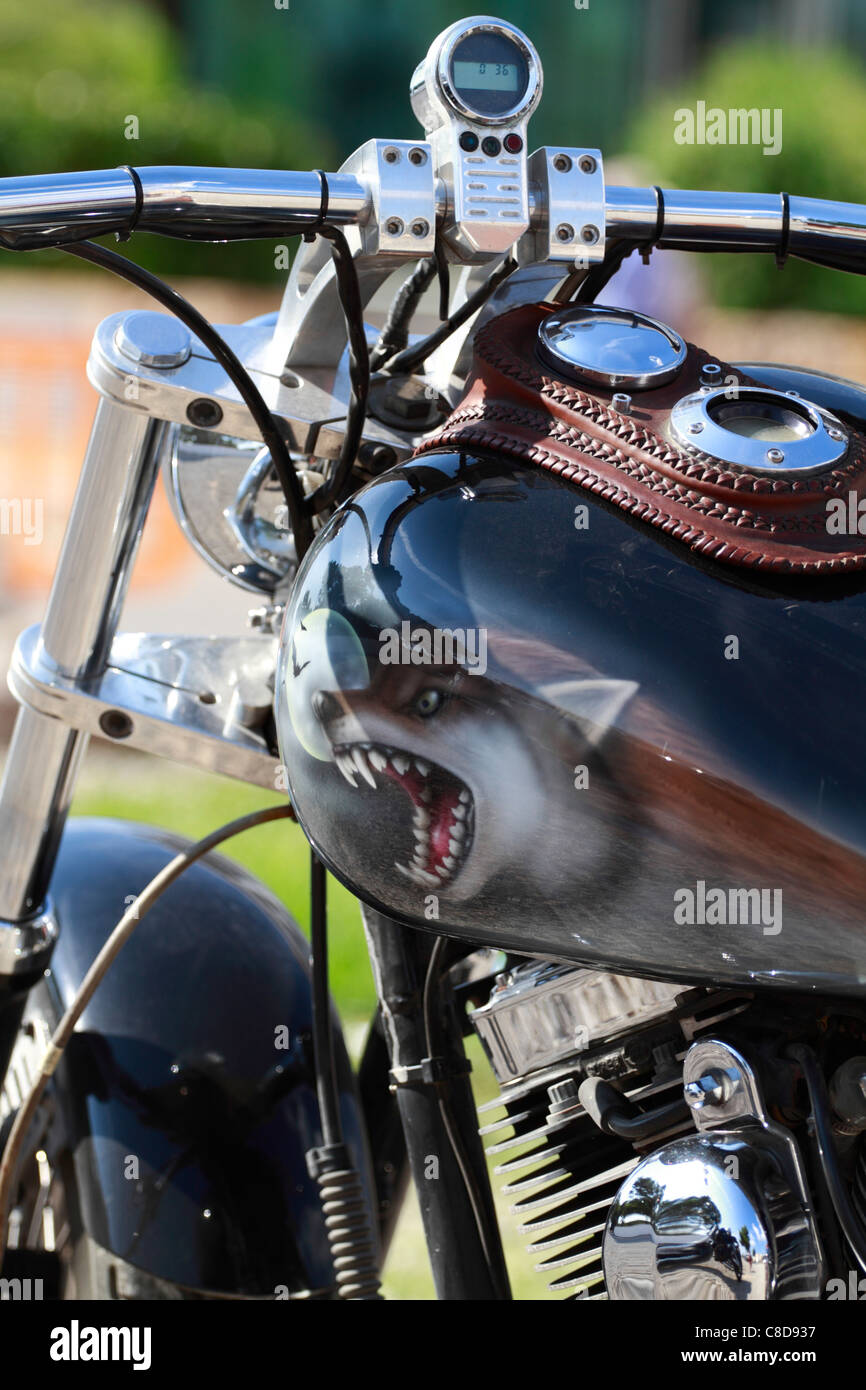 Custom bike, custom paint detail Stock Photo