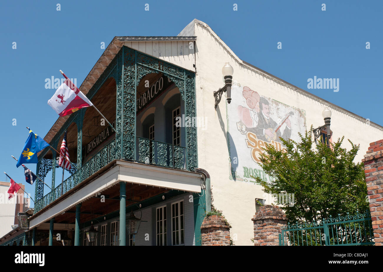 Florida, Pensacola, Seville Quarter historic district, restored 19th