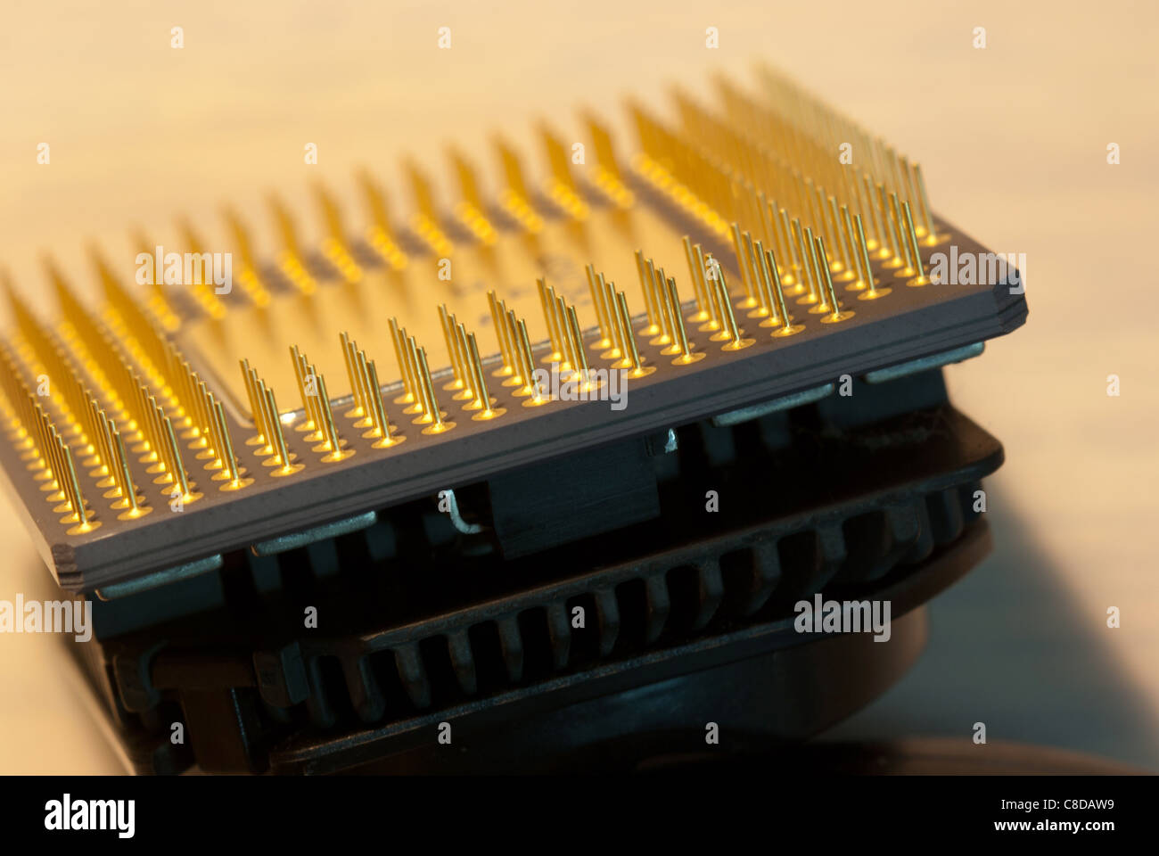 Intel Pentium overdrive microprocessor close up Stock Photo
