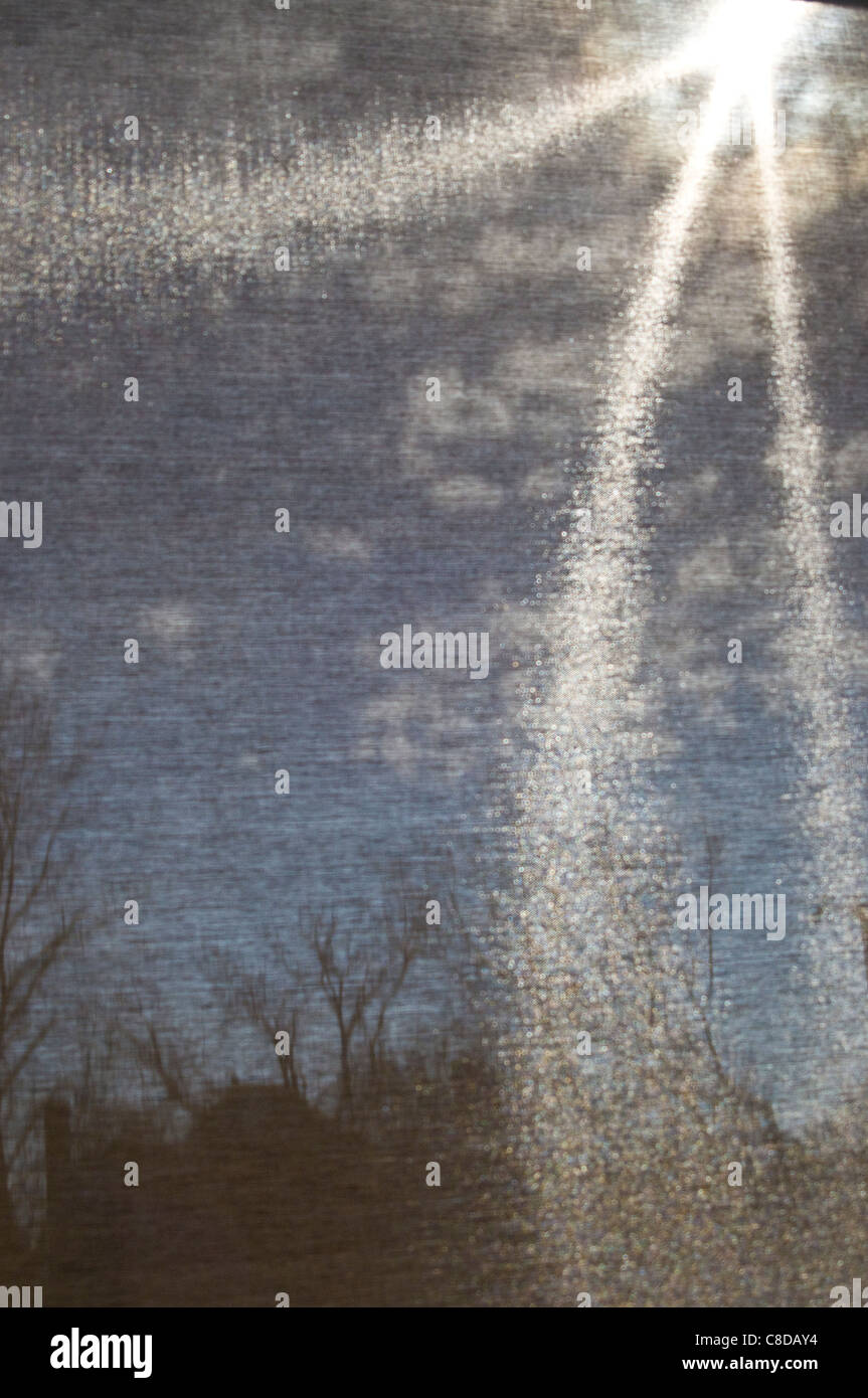 Sun light reflection on window screen Stock Photo Alamy