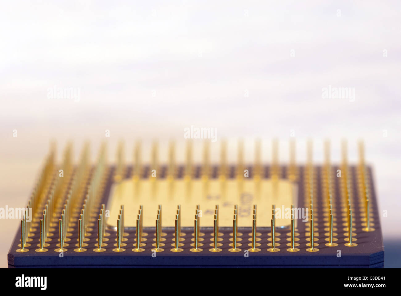 Intel Pentium overdrive microprocessor close up Stock Photo