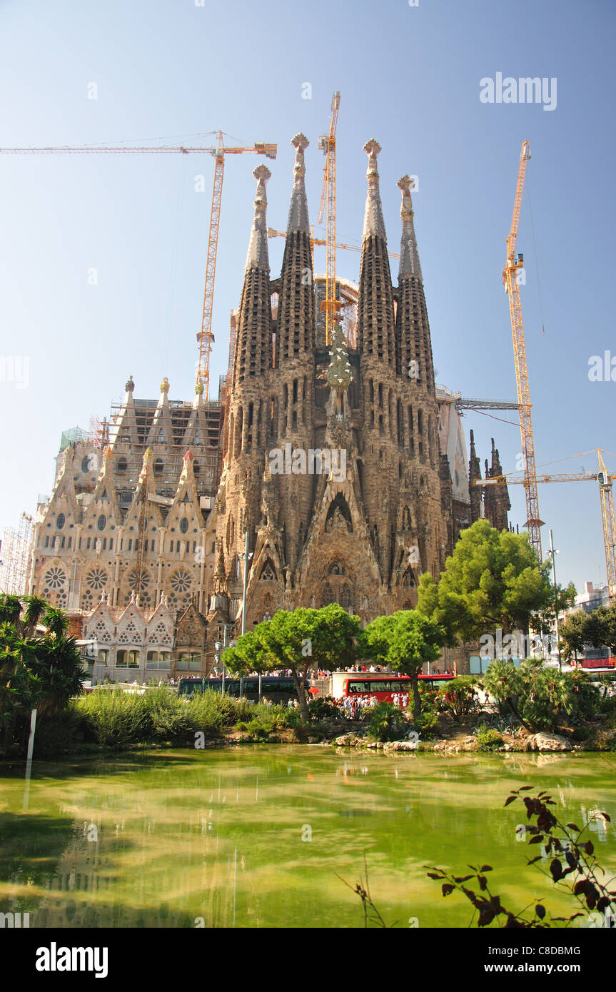 Nativity façade, Sagrada Família Basílica, Barcelona, Province of Barcelona, Catalonia, Spain Stock Photo