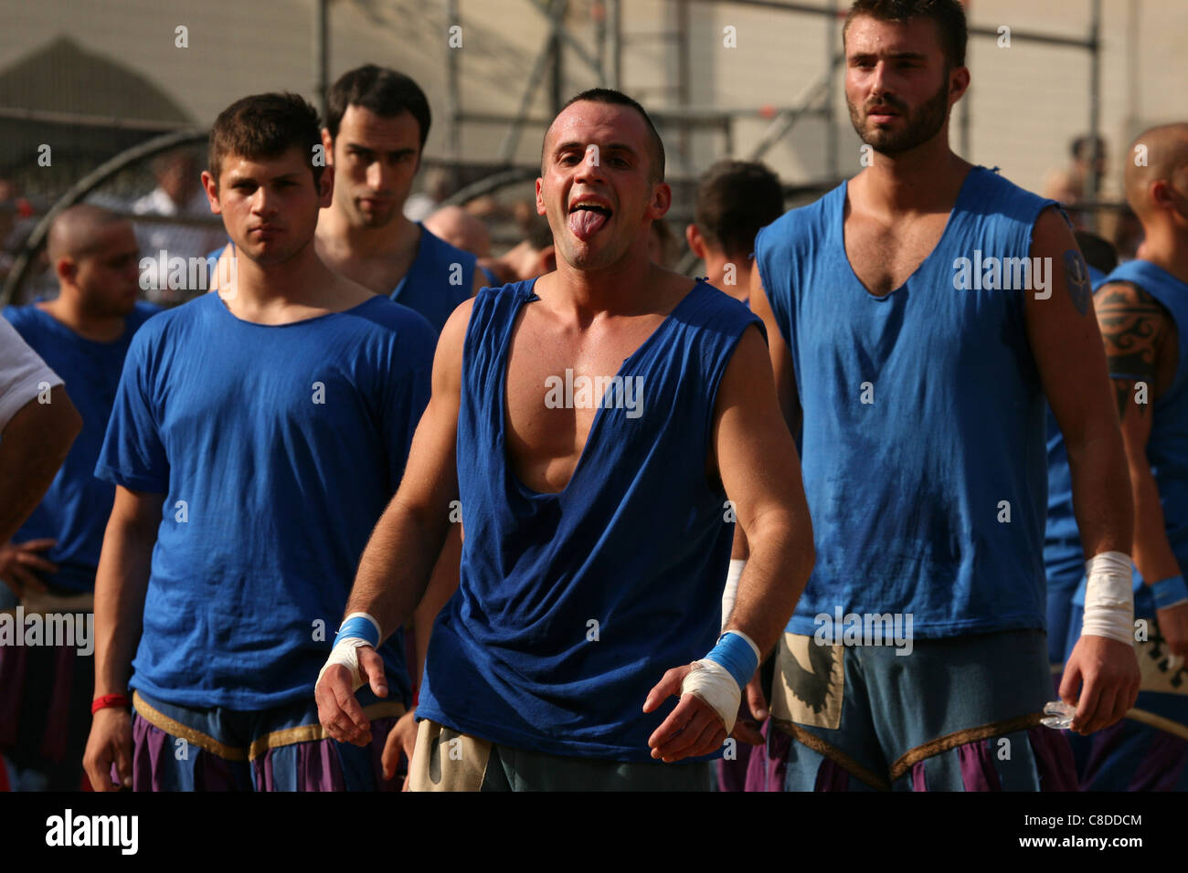 Calcio Storico. Football players before the final match in historical