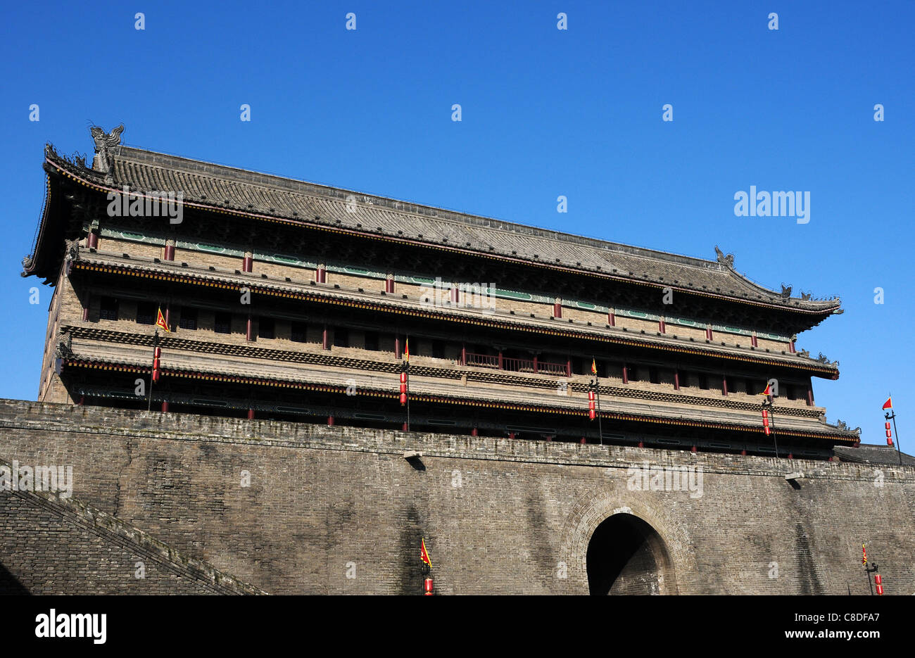 Famous ancient city wall of Xian China Stock Photo Alamy