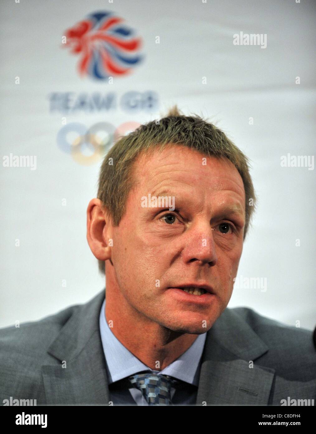 WEMBLEY STADIUM, LONDON, UK, Thursday 20/10/2011. Manger of the mens 2012 Olympic British football team Stuart Pearce. English Football Association (FA) press conference announcing Team GB mens and womens football team managers for London 2012 Olympics. Stock Photo
