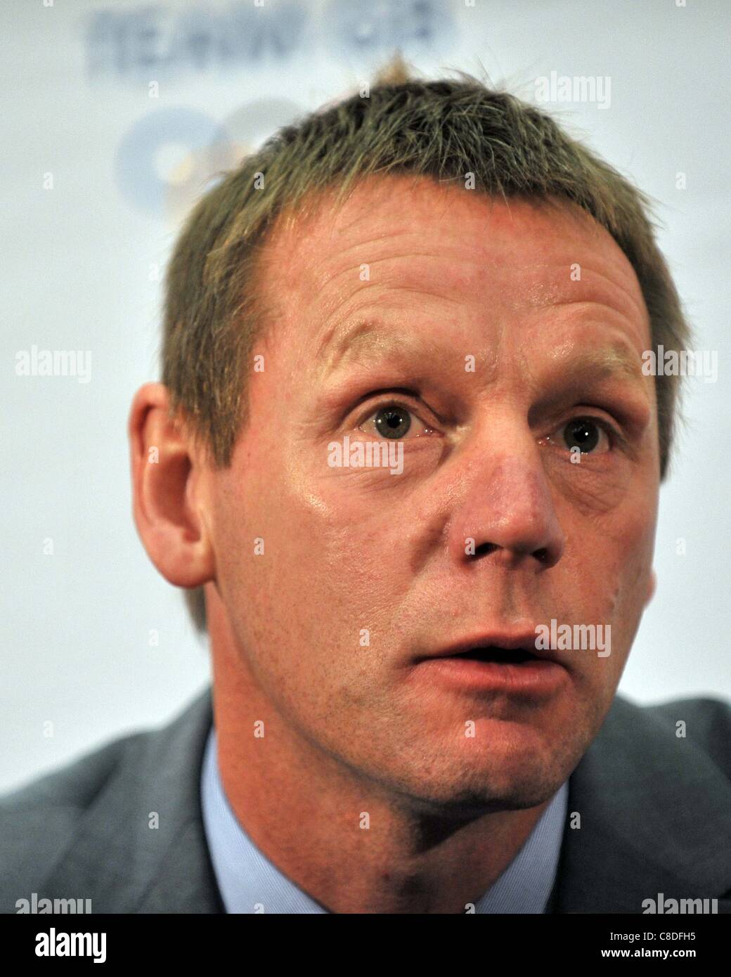 WEMBLEY STADIUM, LONDON, UK, Thursday 20/10/2011. Manger of the mens 2012 Olympic British football team Stuart Pearce. English Football Association (FA) press conference announcing Team GB mens and womens football team managers for London 2012 Olympics. Stock Photo