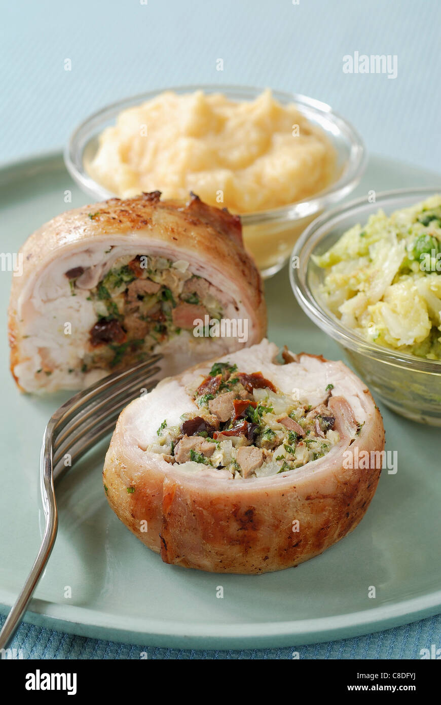 Stuffed saddle of rabbit Stock Photo - Alamy