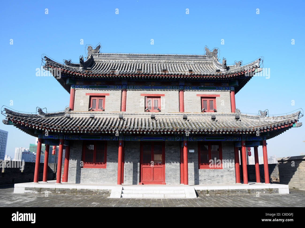 Famous ancient city wall of Xian China Stock Photo Alamy
