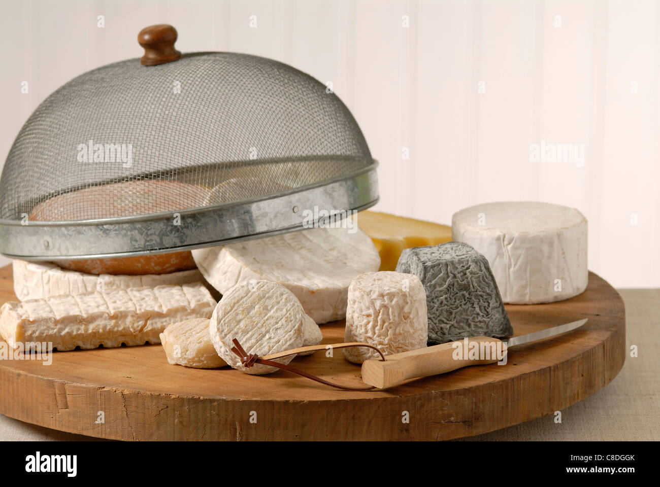 Cheeseboard with dome Stock Photo