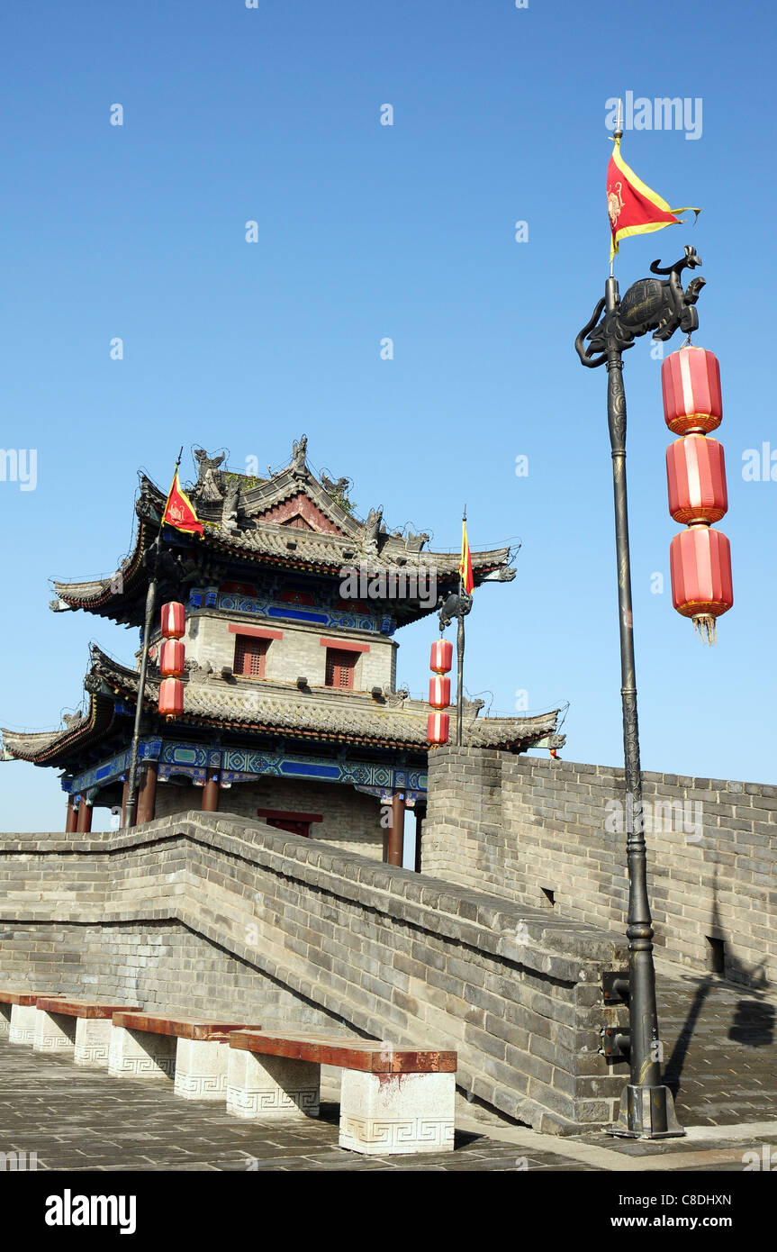 Famous ancient city wall of Xian China Stock Photo Alamy