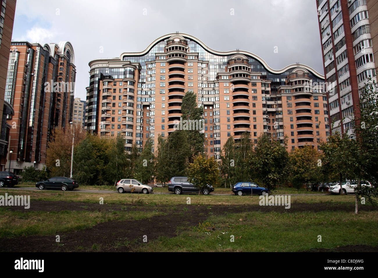 New apartment blocks on Lesi Ukrainky Boulevard Kiev Ukraine Stock Photo