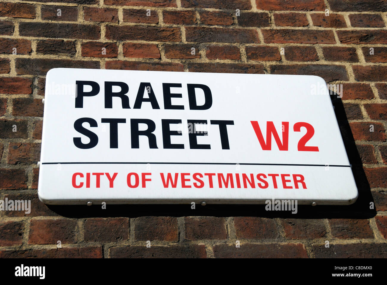 Praed Street street sign, Paddington, London, England Stock Photo
