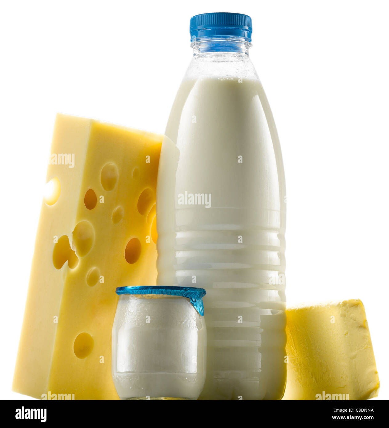 Composition with dairy products Stock Photo Alamy