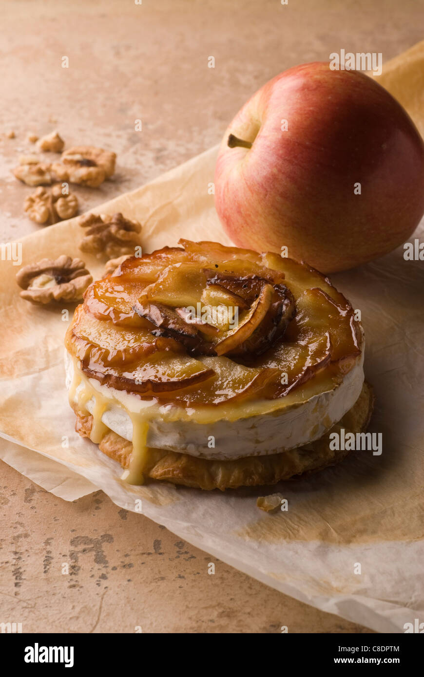 Camembert and apple Tatin Stock Photo Alamy