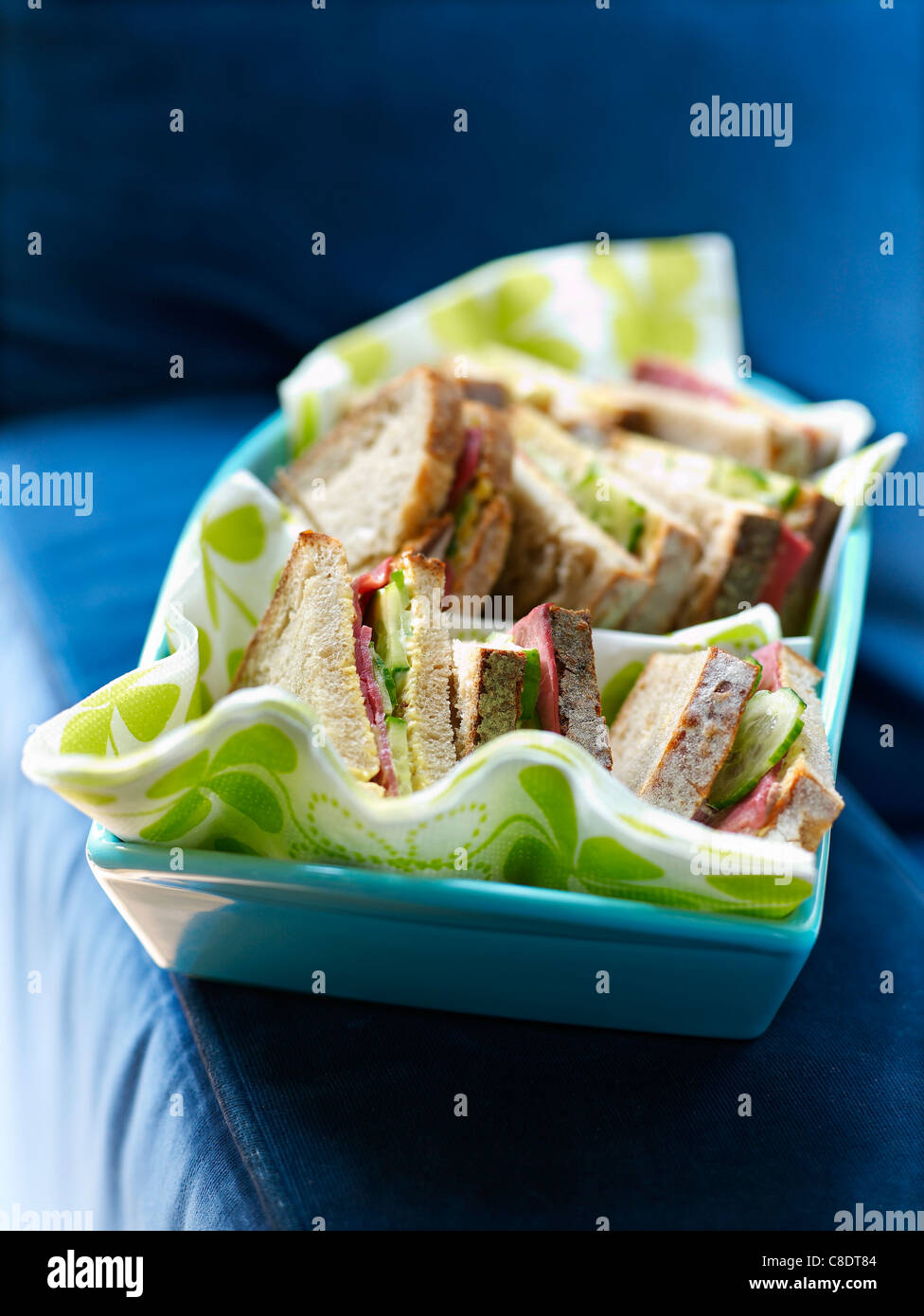 Farmhouse bread sandwiches Stock Photo