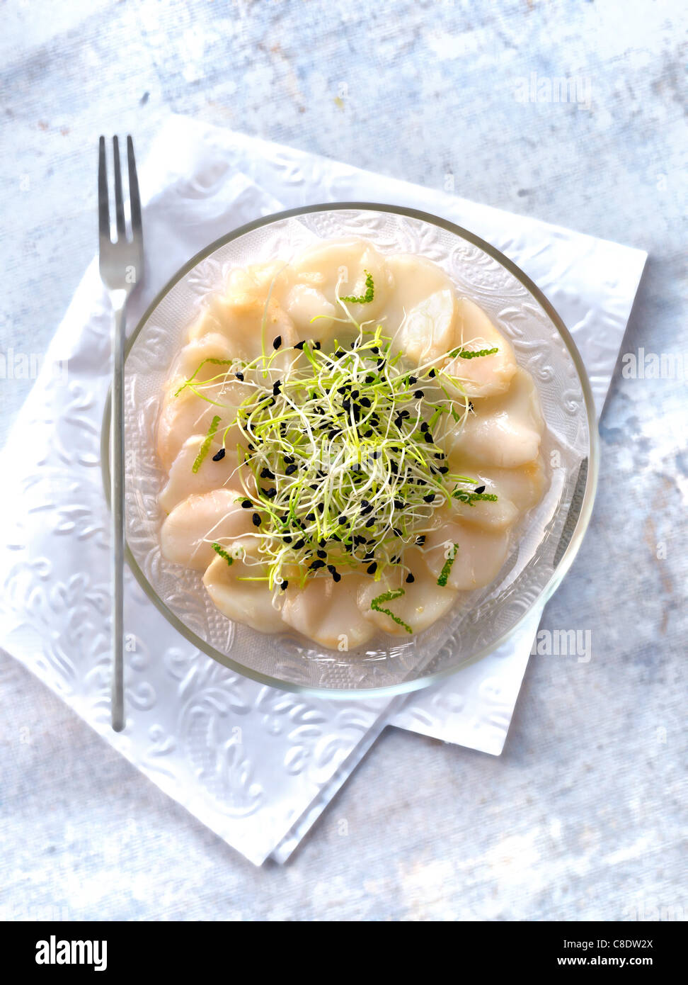 Scallops marinated in lime juice Stock Photo Alamy
