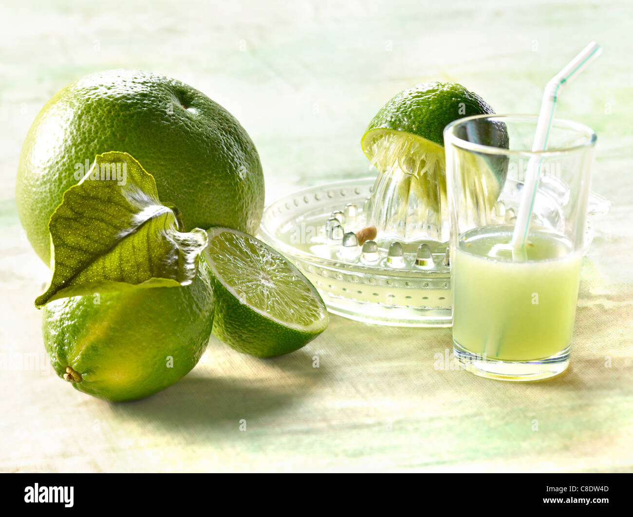 Lime juice and green pomelo Stock Photo Alamy