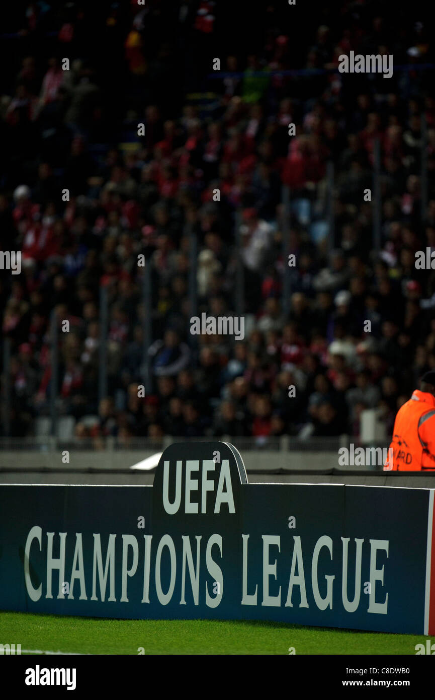 UEFA Champions League advertising board - signage Stock Photo - Alamy