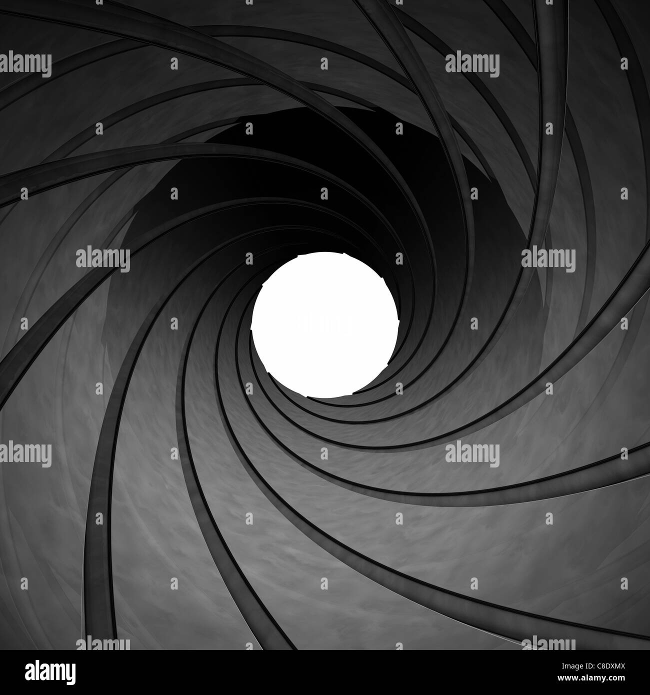 Looking through the barrel of a gun , 3d illustration Stock Photo Alamy