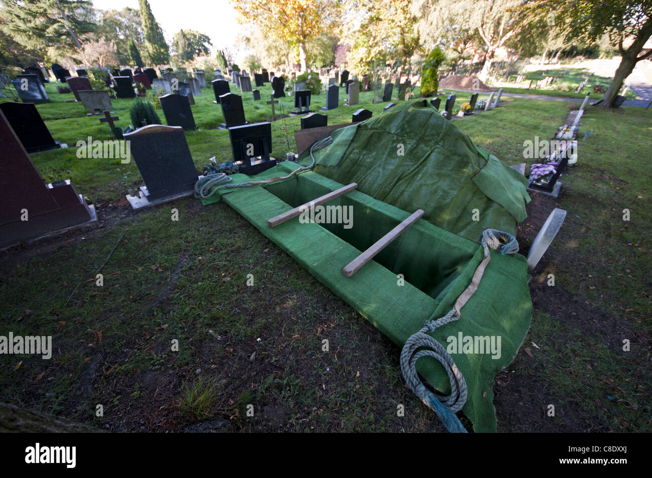 Open fresh dug grave ready for burial Stock Photo Alamy