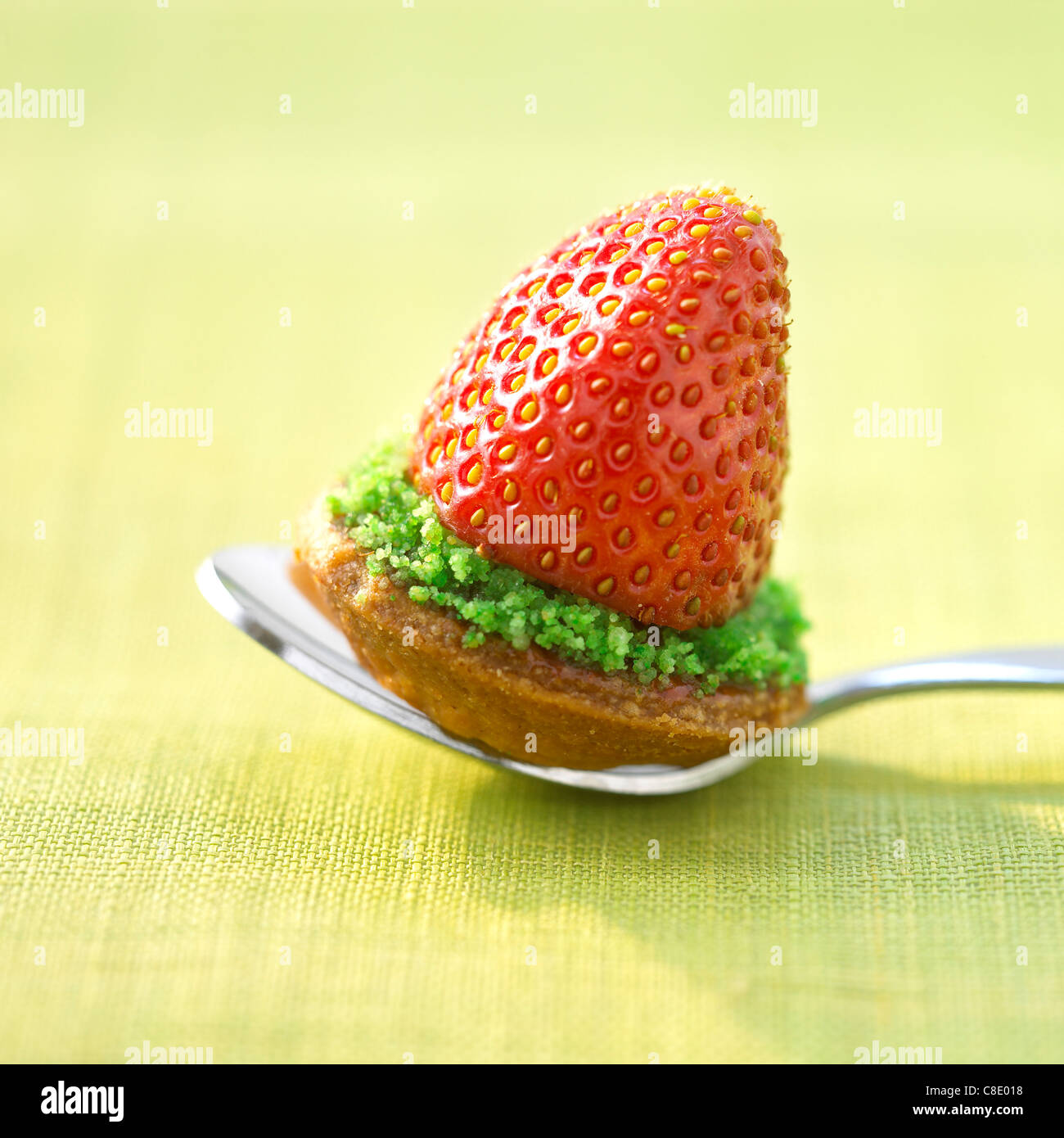 Strawberry and pistachio tartlet Stock Photo