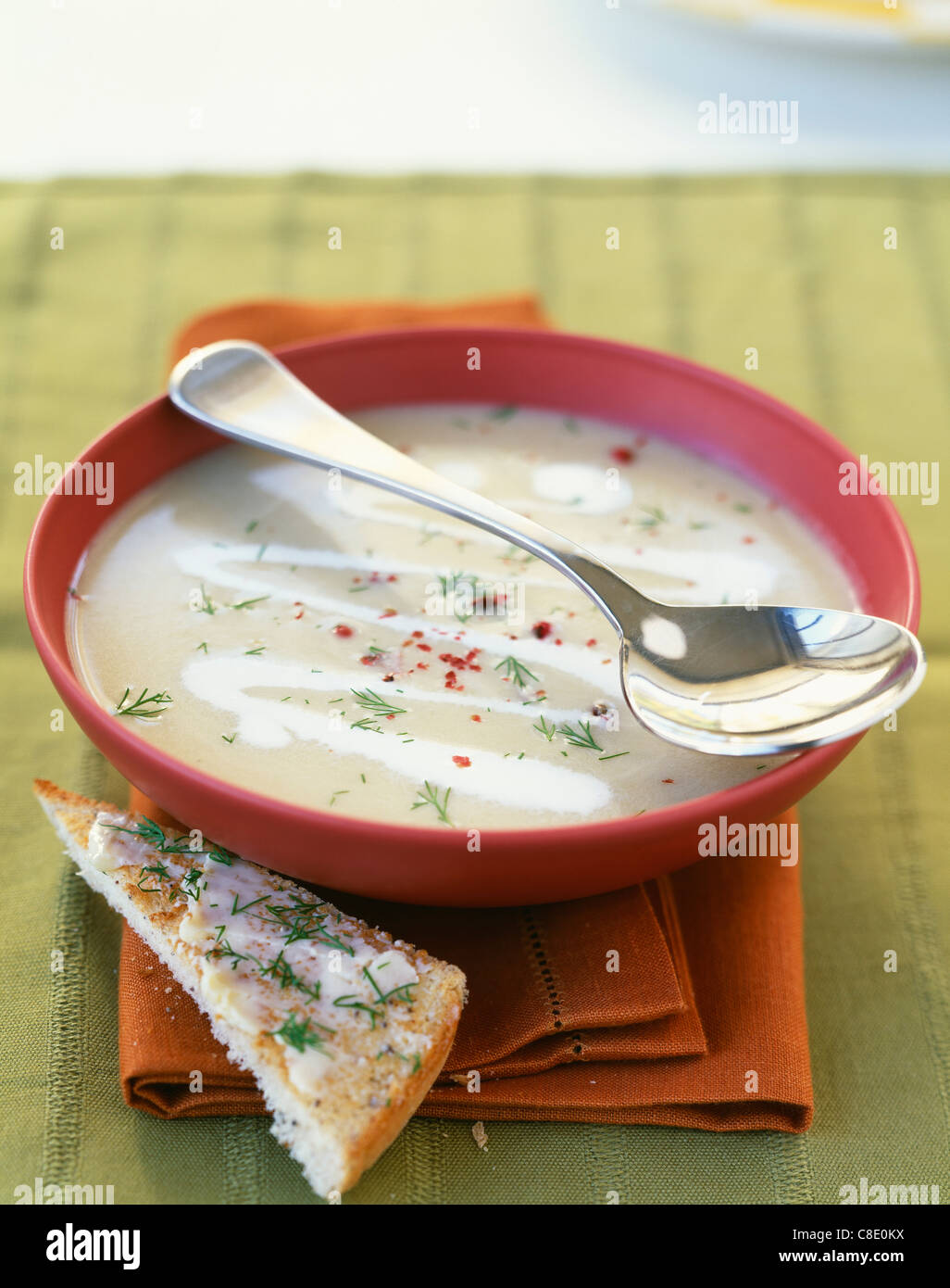 Cream of mushroom soup Stock Photo - Alamy