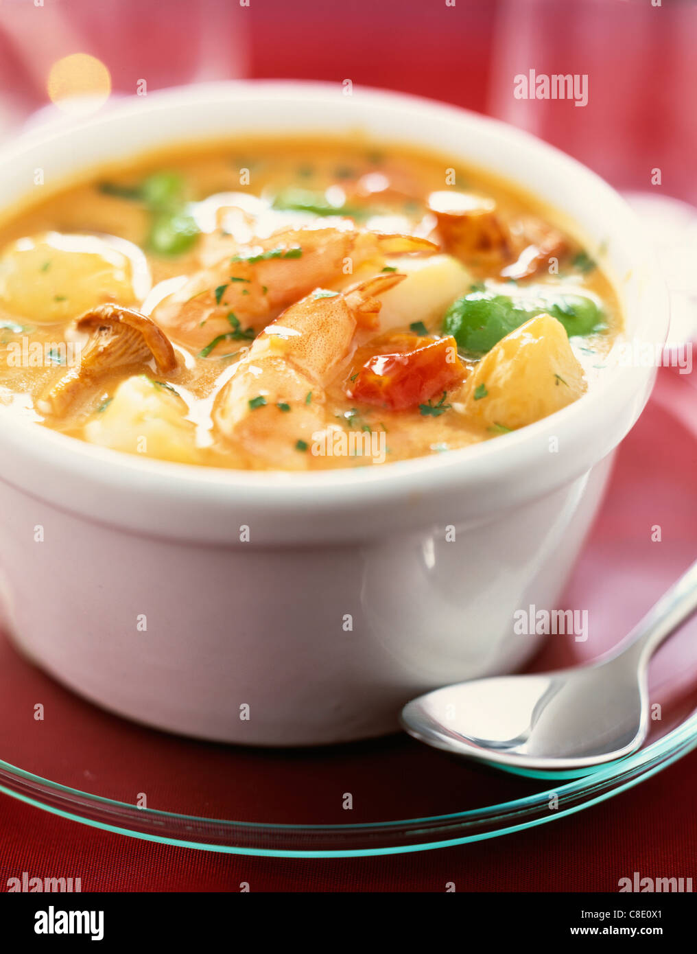 Scallop,shrimp and vegetable stew Stock Photo Alamy