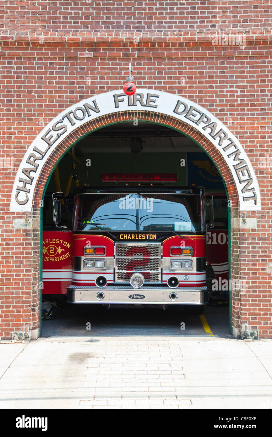 Charleston Fire Department, old town Charleston, South Carolina Stock