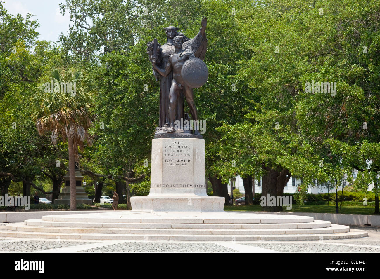 Monument to the Confederate Defenders of Charleston and Fort Sumter, White Point Gardens, South Carolina Stock Photo