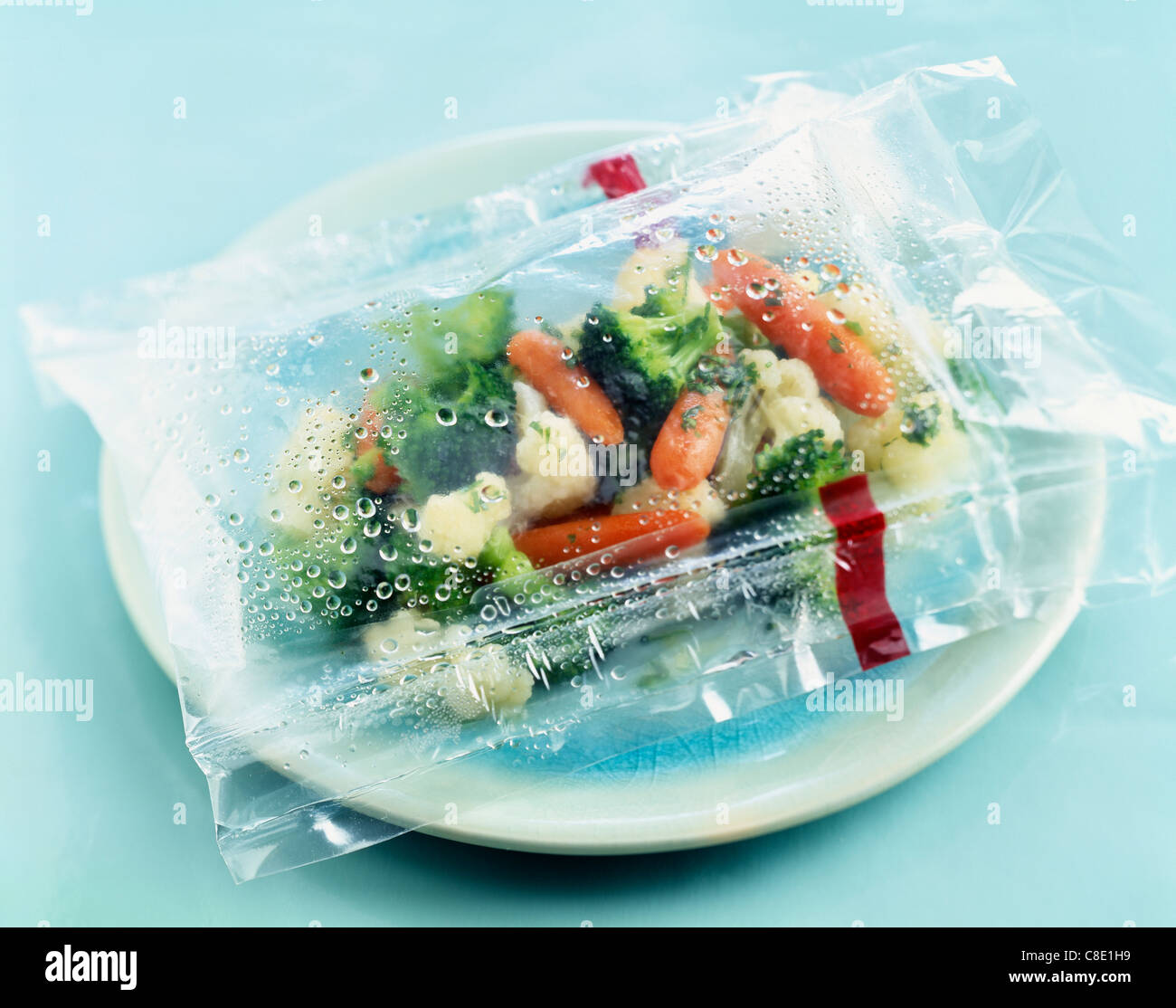Bag of steamcooked vegetables Stock Photo Alamy