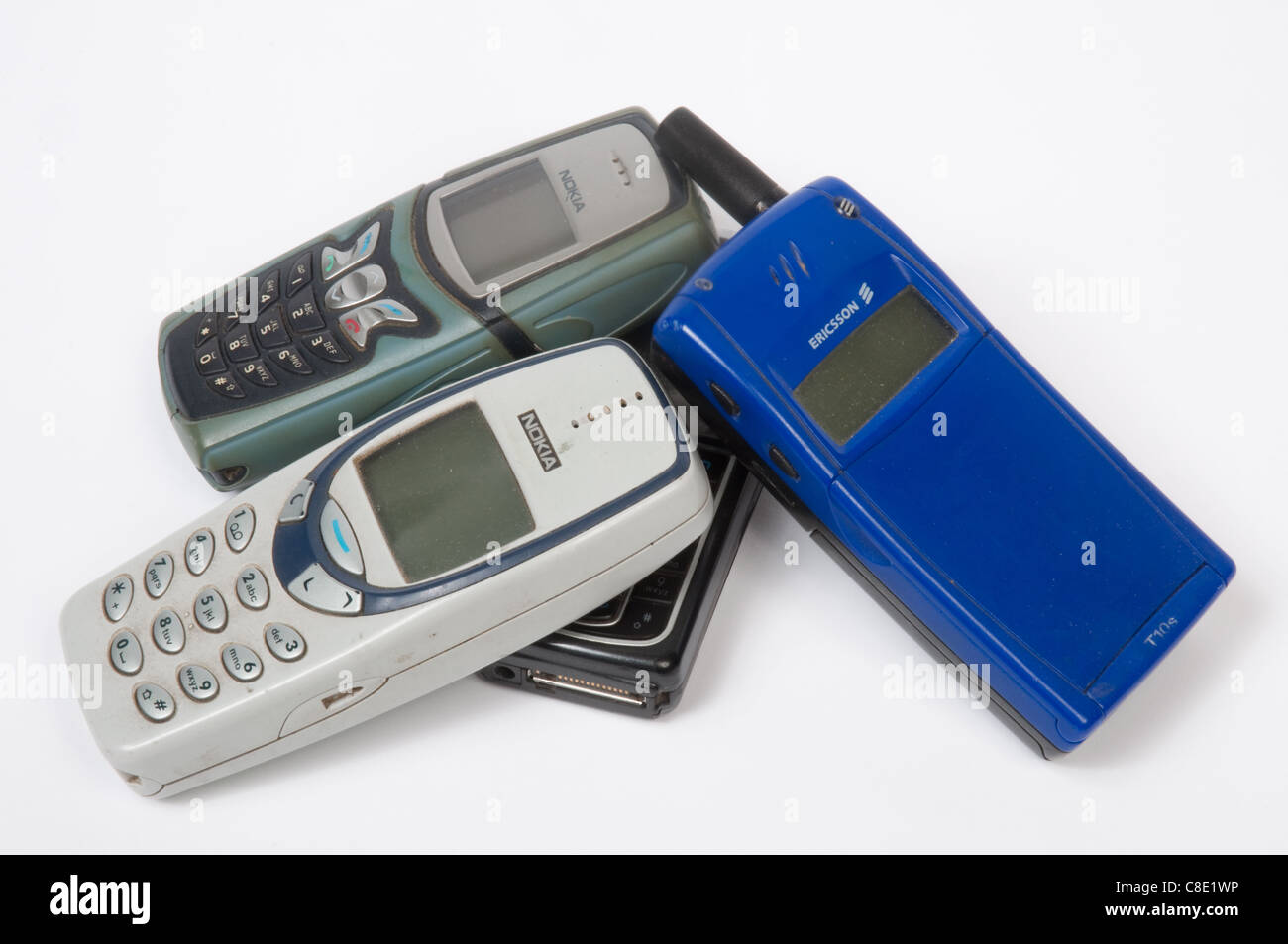 Old mobile phones Stock Photo
