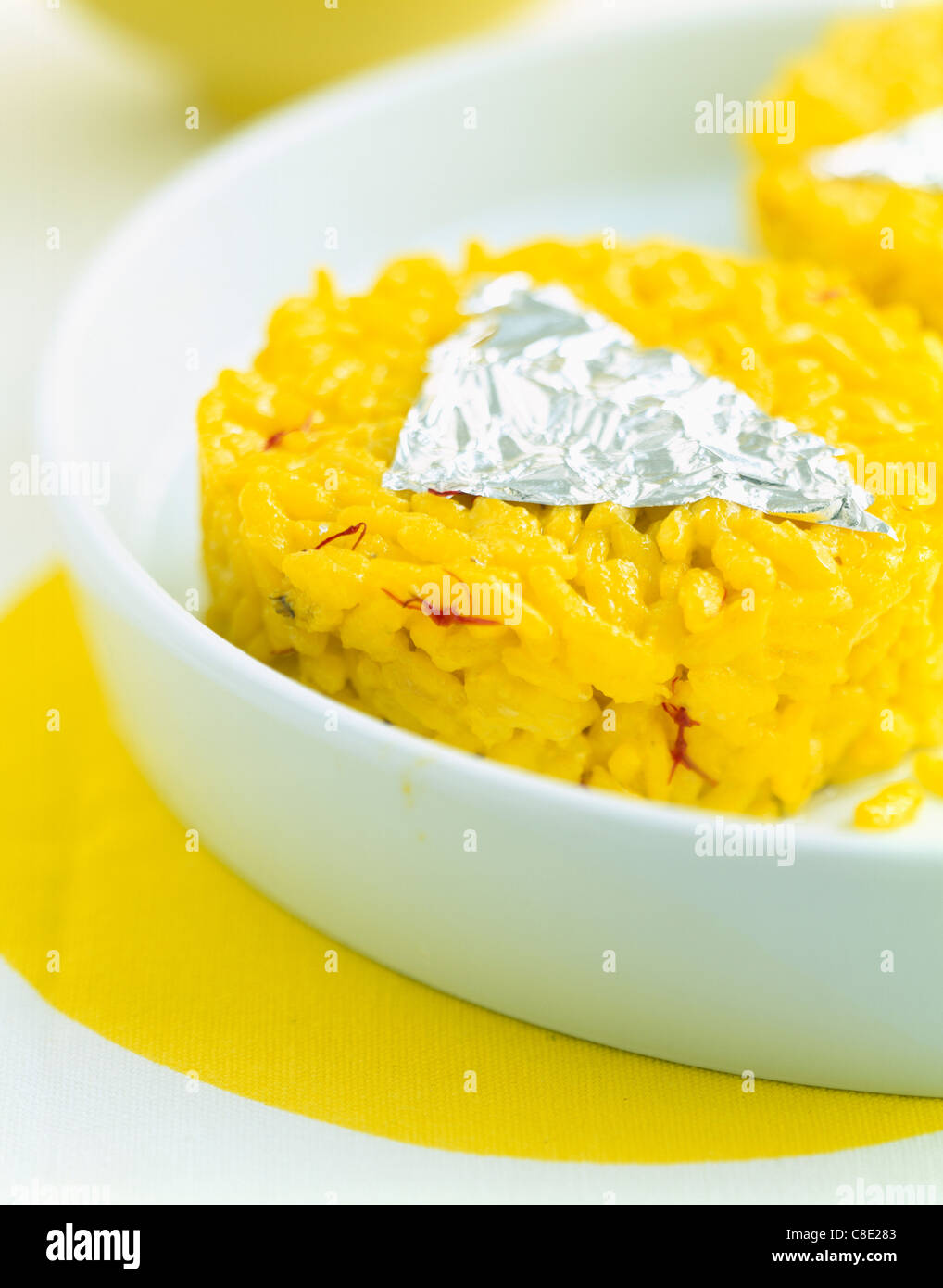 Saffron risotto Stock Photo
