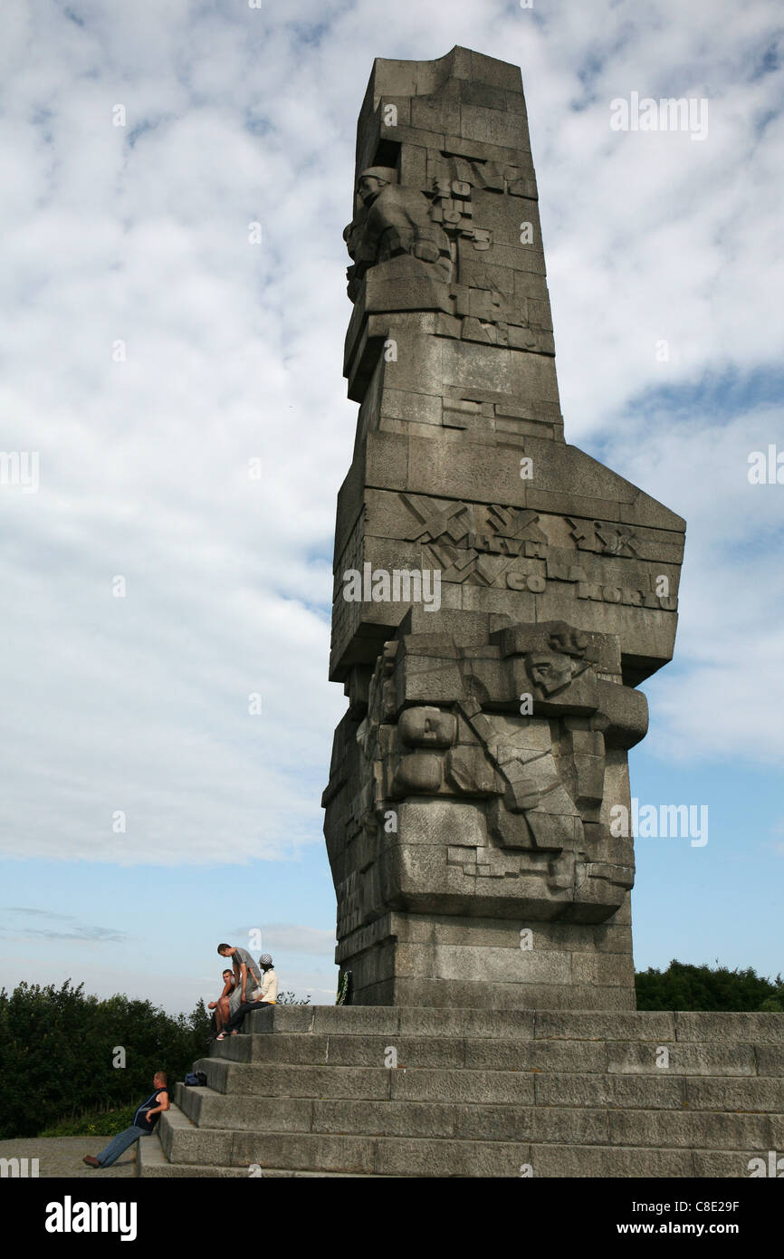Westerplatte Monument in memory of the Polish defenders on the place the first battle World War II was in Gdansk, Poland. Stock Photo