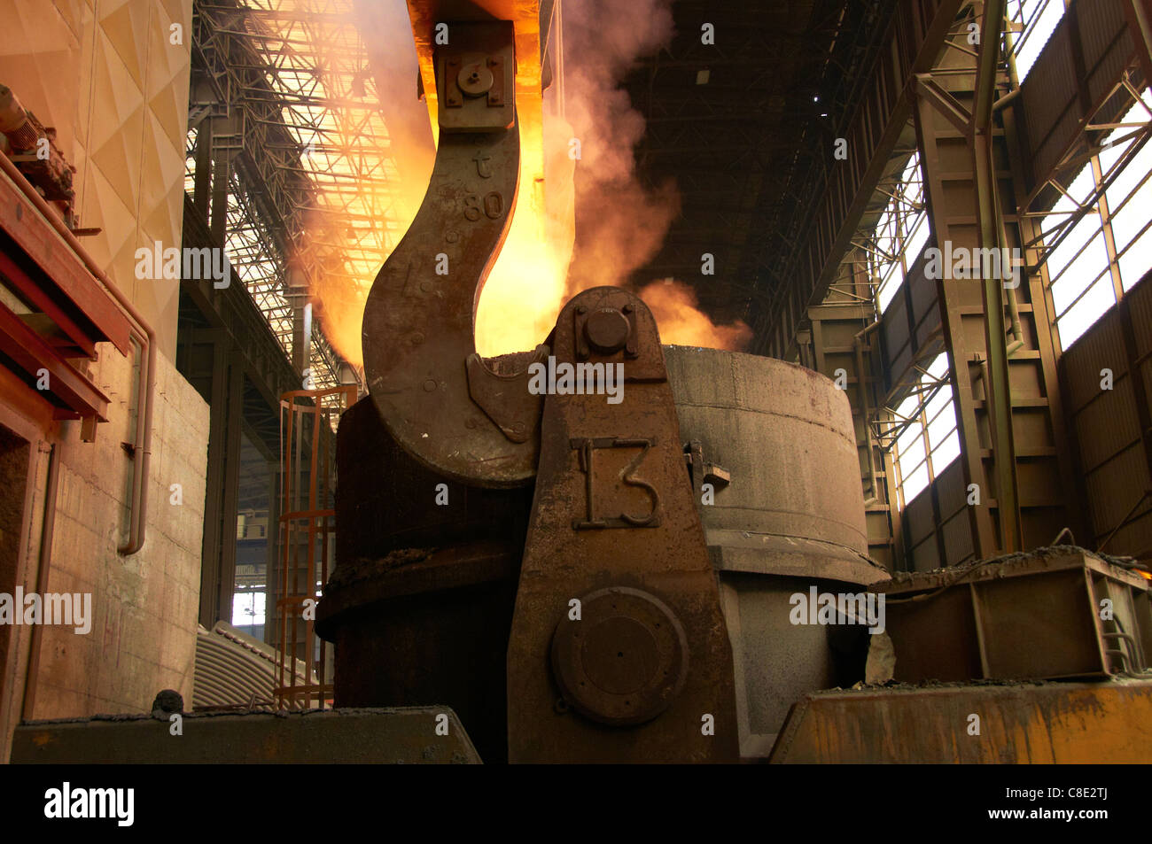 blast blast-furnace bright burning-out casting construction container department equipment factory fire flow founding foundry Stock Photo