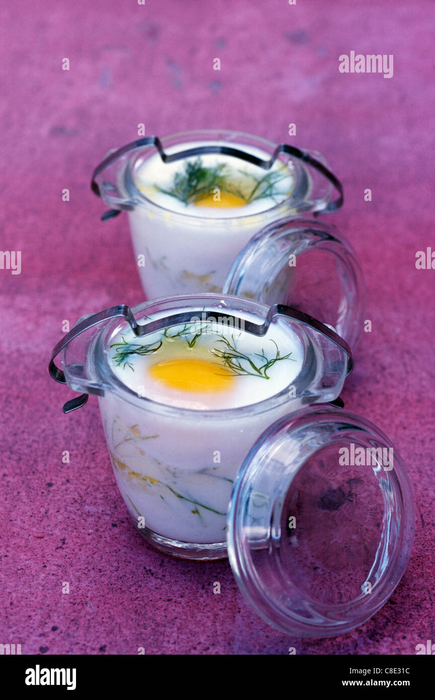 Coddled eggs with fennel Stock Photo Alamy