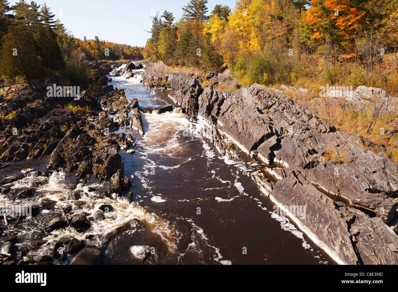 The St. Louis River in Jay Cooke State Park, Minnesota. Stock Photo