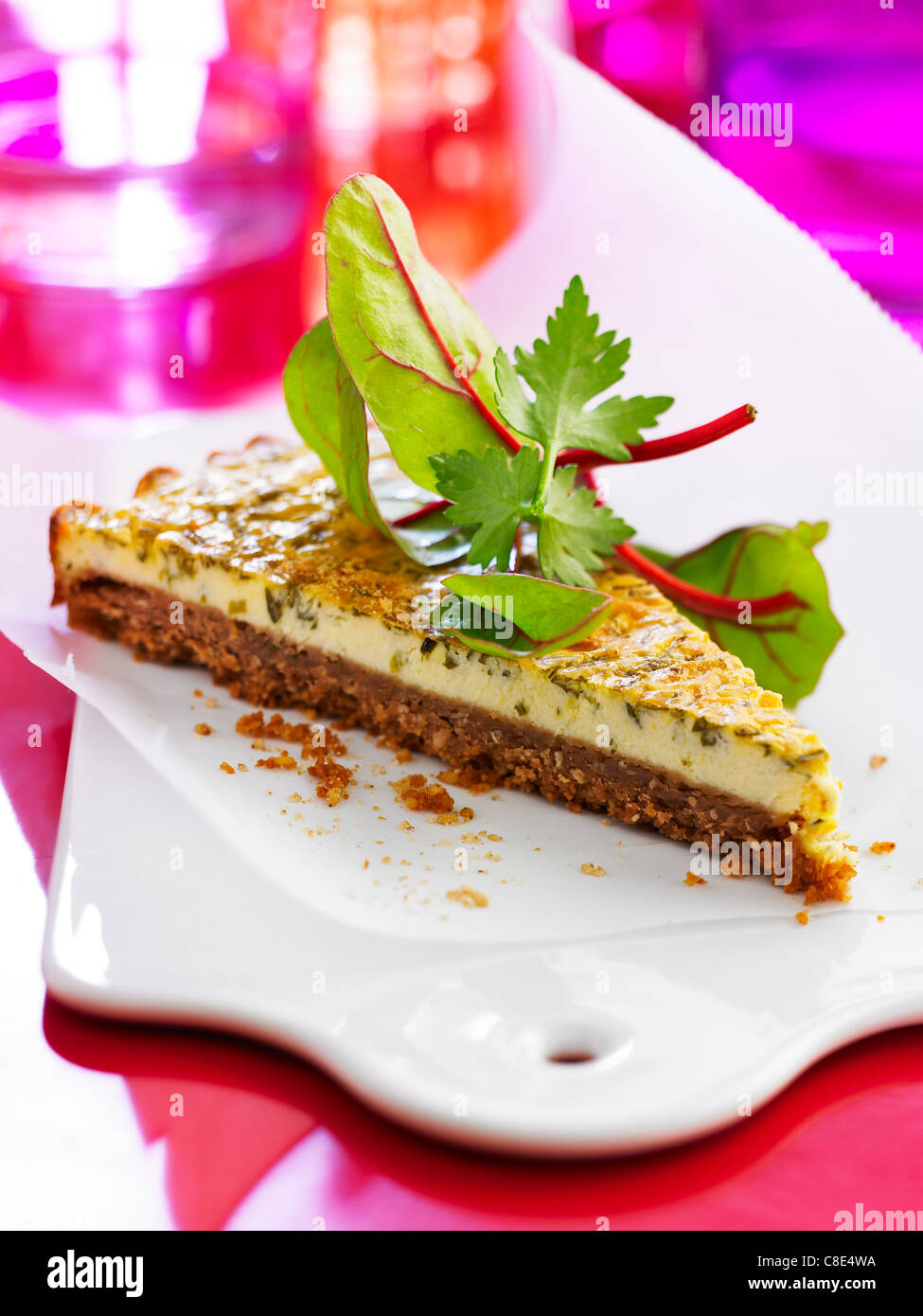 Sesame seed savoury cheesecake Stock Photo