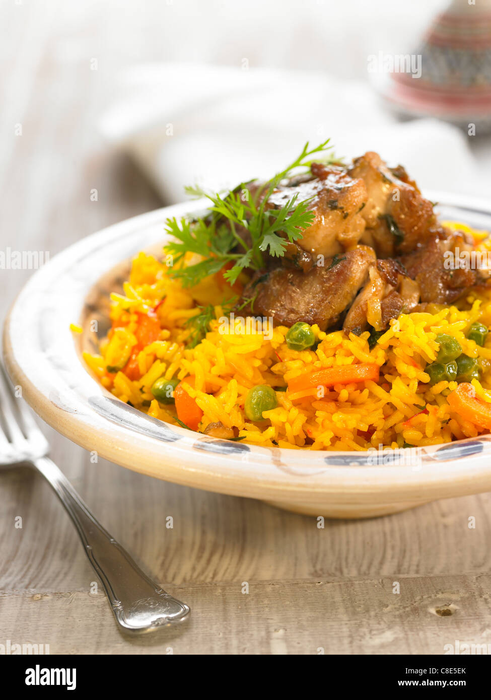 Saffron rice with lamb Stock Photo Alamy