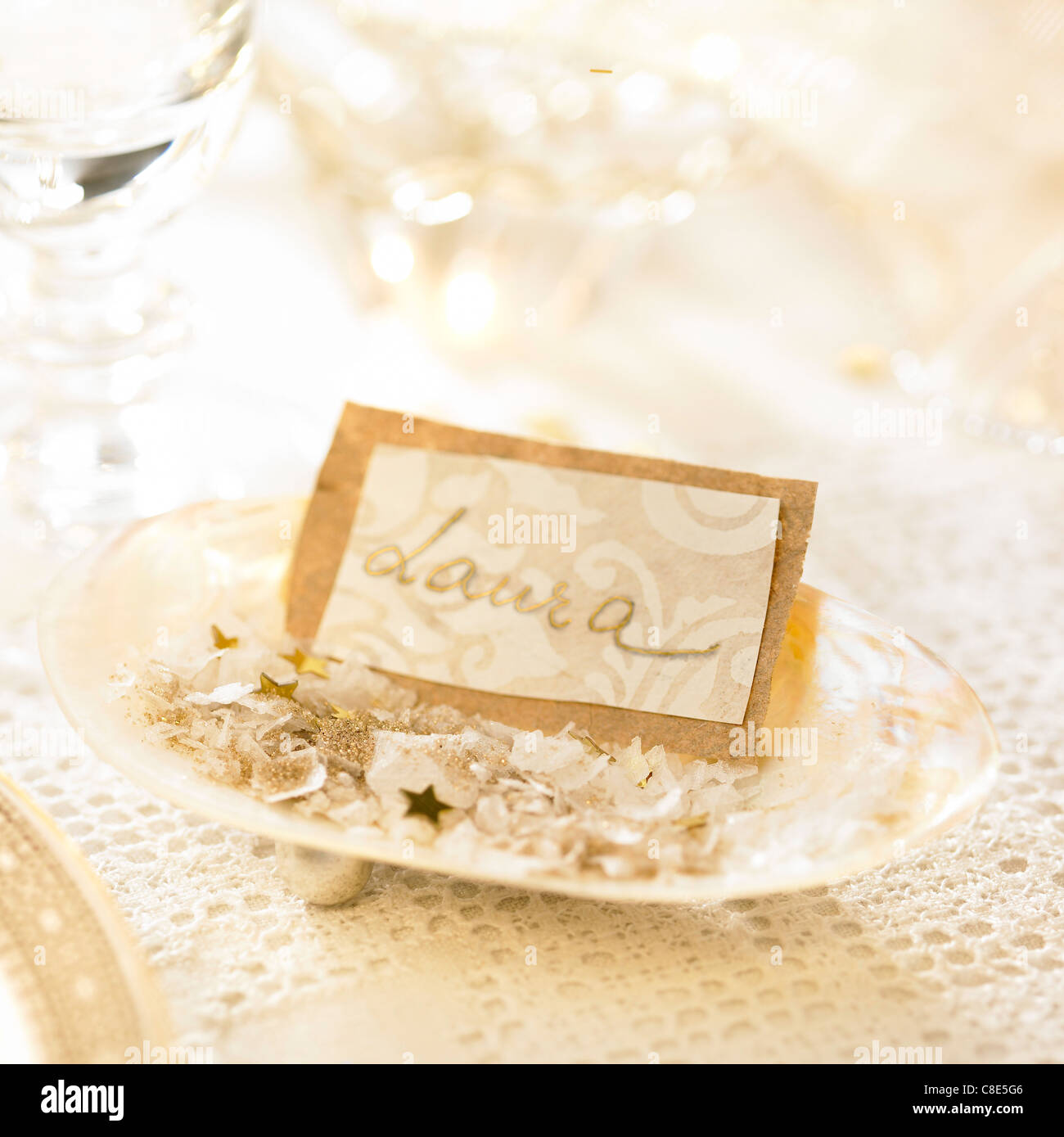 table name tag in a shell stock photo 39649686 alamy