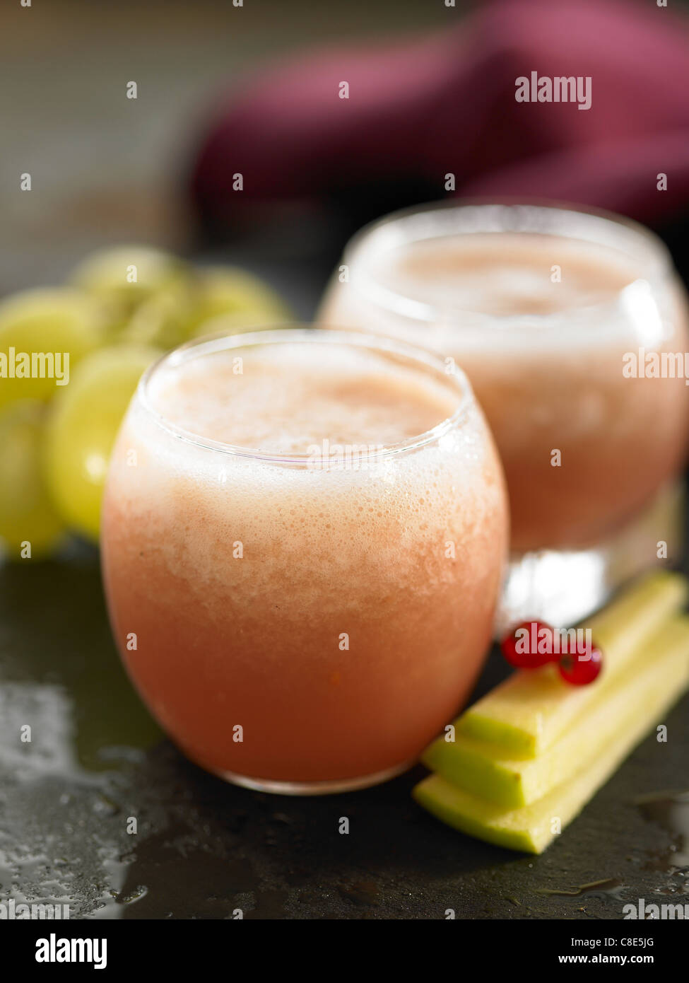 Redcurrant,apple and grape smoothie Stock Photo