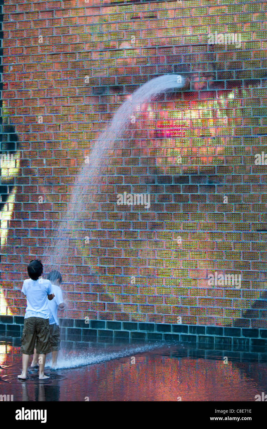 Crown Fountain, Chicago, Illinois Stock Photo