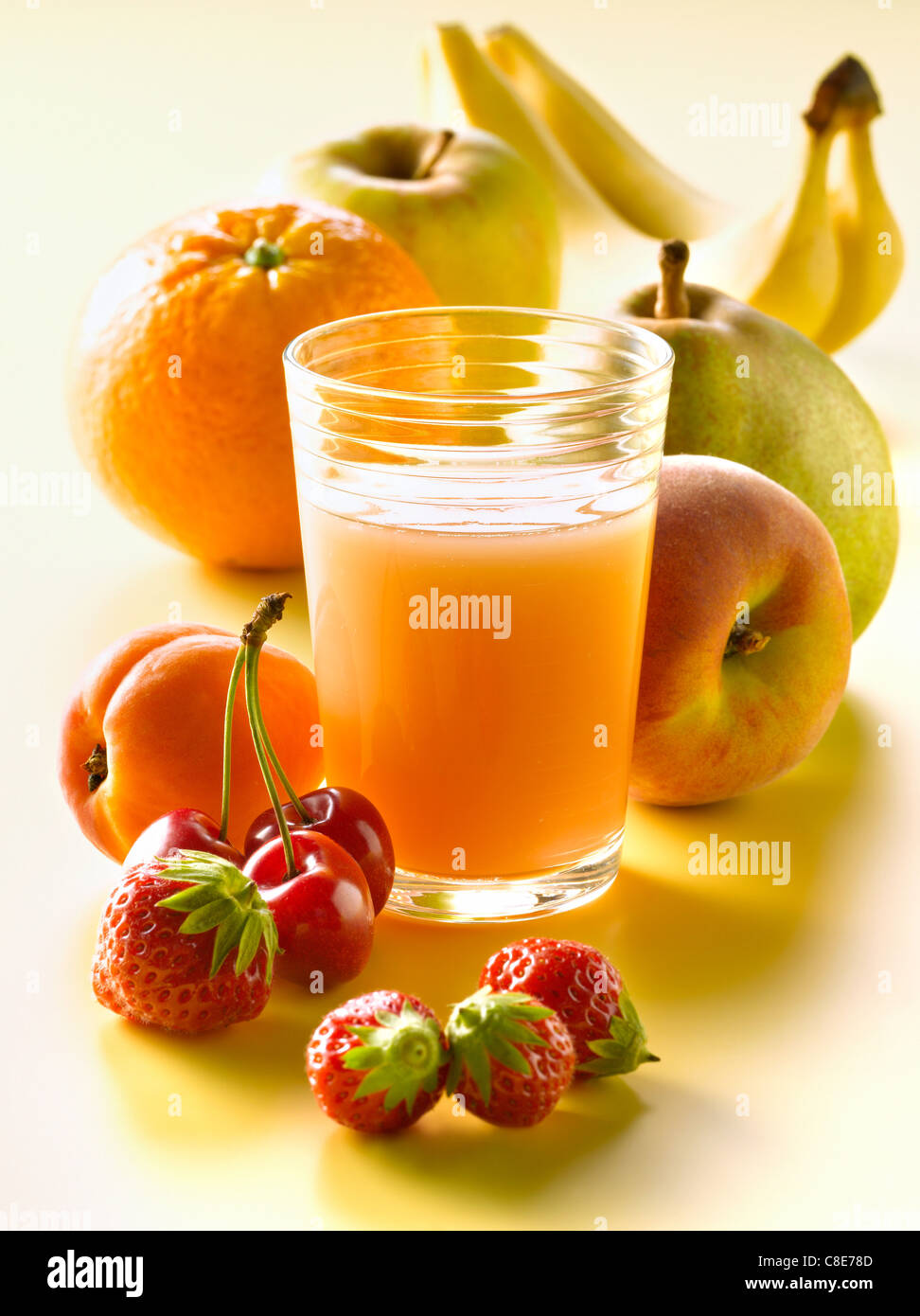 Glass of fruit juice Stock Photo Alamy