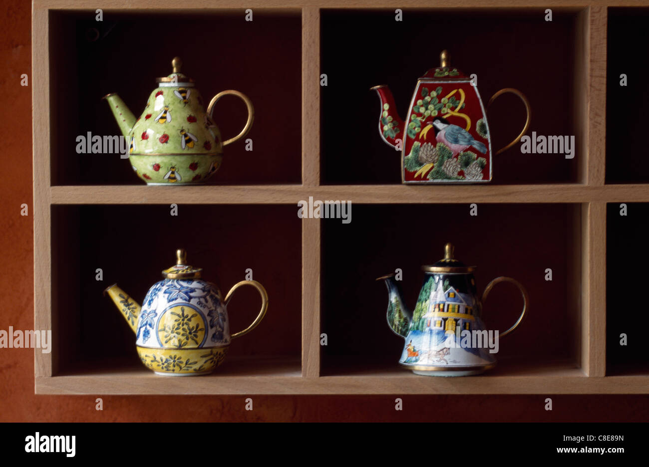 Collection of china teapots Stock Photo Alamy