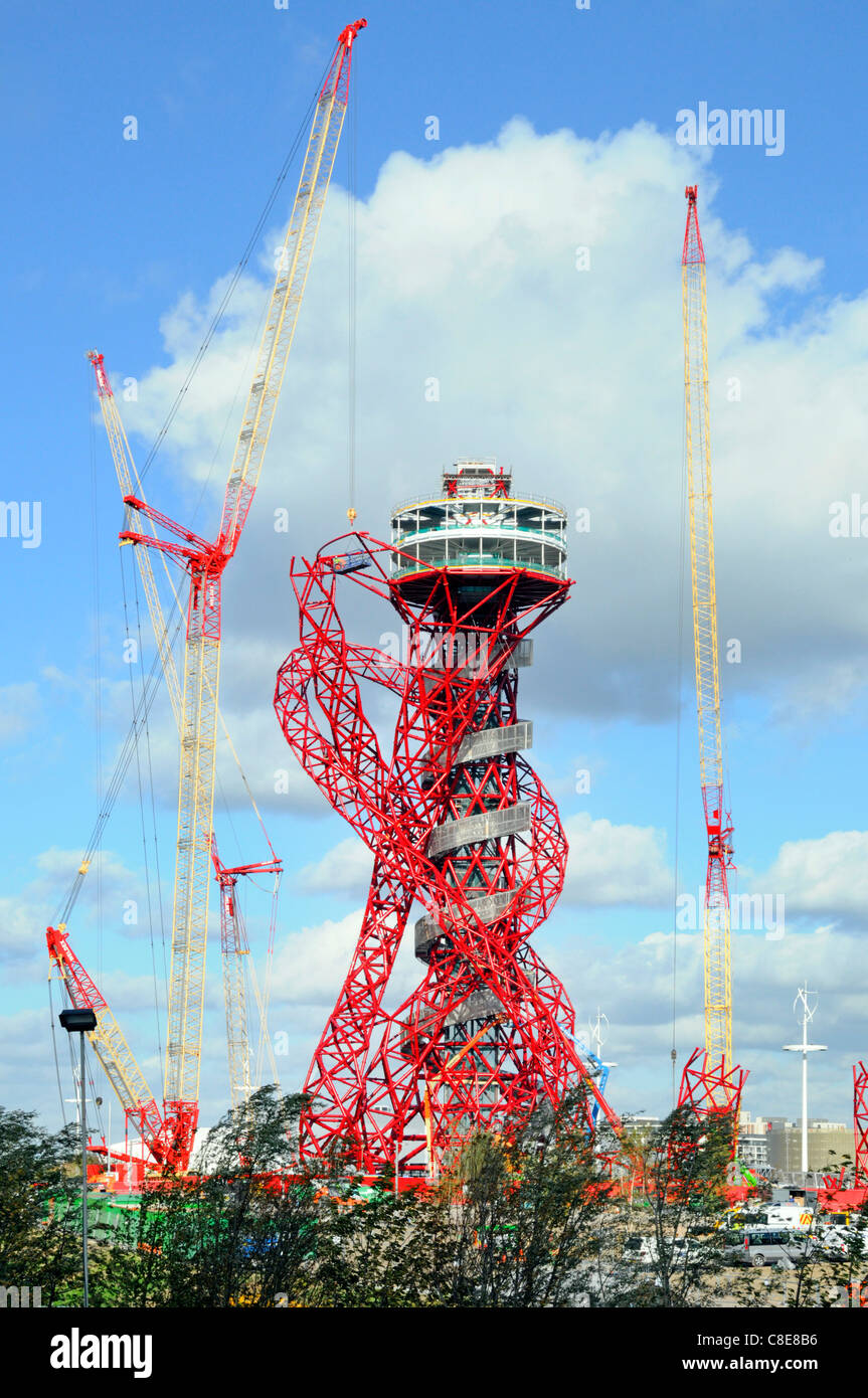 Arcelor Mittal Orbit tower in the 2012 London Olympic park Stratford Newham East London England UK Stock Photo