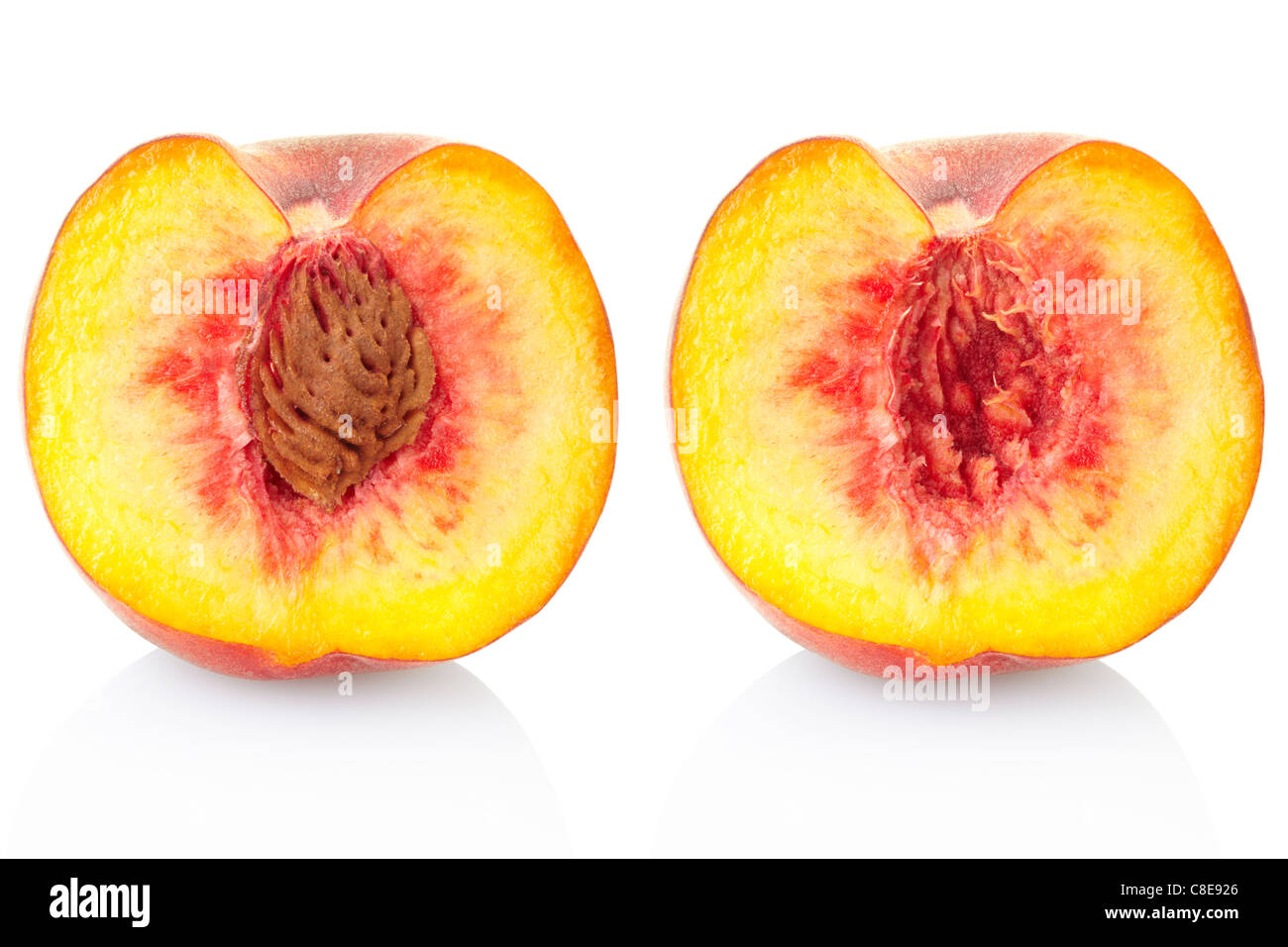 Peach fruit section Stock Photo