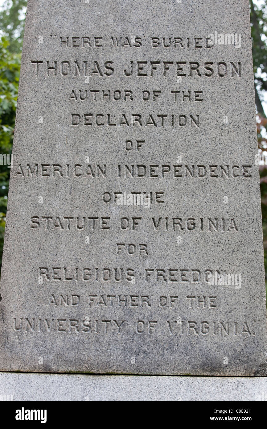 Thomas Jefferson home, Monticello, Virginia USA Stock Photo