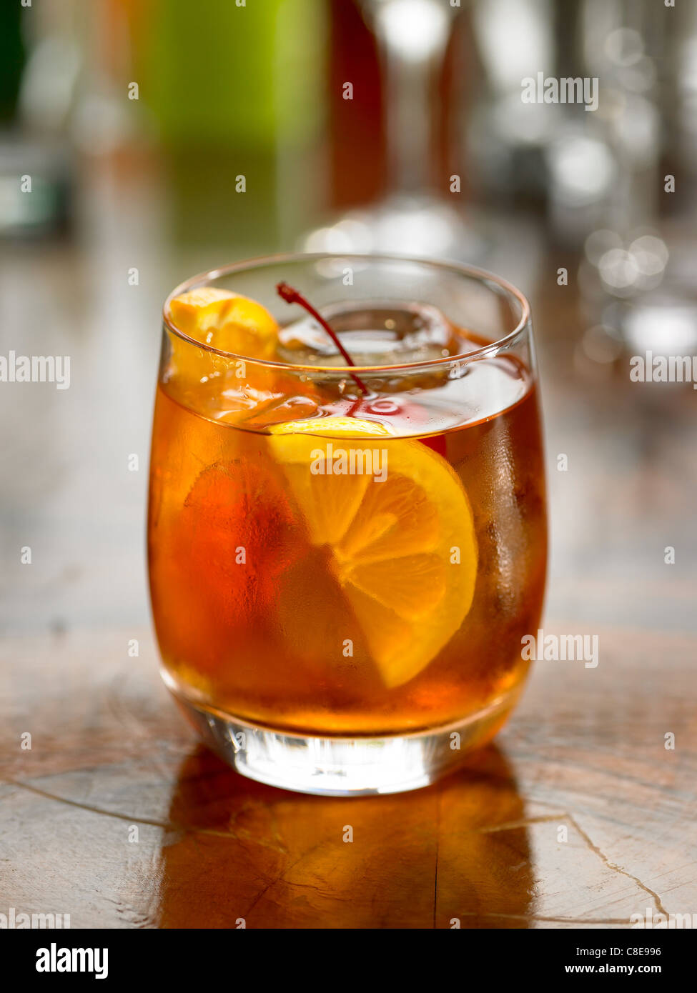 Old Fashioned Bourbon cocktail Stock Photo Alamy
