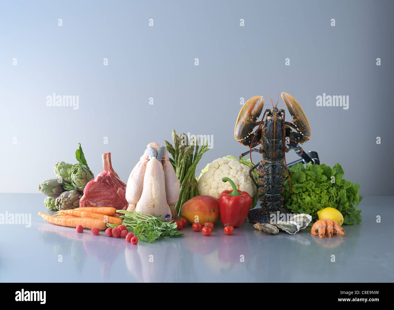 Fresh food composition Stock Photo