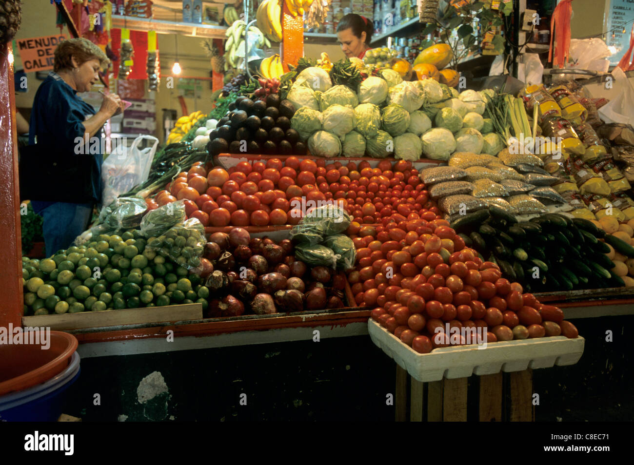 Produce in market in downtown La Paz, Baja California Sur, Mexico Stock Photo